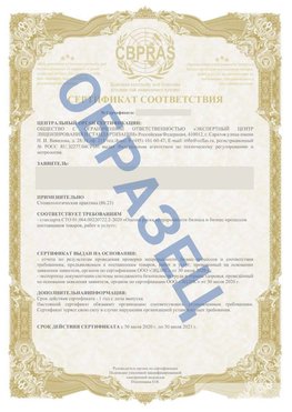 Образец Сертификат СТО 01.064.00220722.2-2020 Арсеньев Сертификат СТО 01.064.00220722.2-2020 